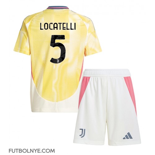 Camiseta Juventus Manuel Locatelli #5 Visitante Equipación para niños 2024-25 manga corta (+ pantalones cortos)